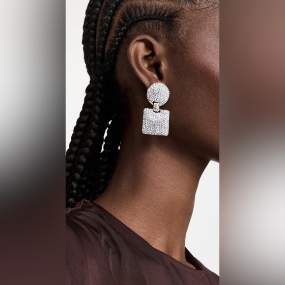 $225 MRSP | Lele Sadoughi - Crystal Pave Mixed Shape Earrings | Gold - Picture 1 of 16
